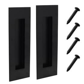 Hjs241031010 Jiozermi 2 Pack 5.9 Inch Recessed Pocket Door Handles Black-2pcs