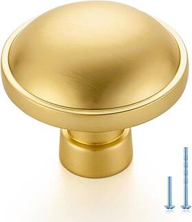 Joy Decor 445043690666 10 Pack Brushed Gold Cabinet Knobs Single Hole Dresser Drawer Pulls Mo