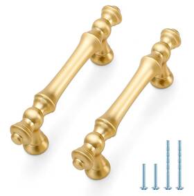 Joy Decor 744759367440 10 Pack 3 Inch Brushed Brass Kitchen Cabinet Handles Zinc Gold Drawer Pulls