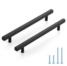 Jdpyyjfx192256hs10 Joy Decor 10 Pack 7-1/2 Inch Matte Black Square Cabinet Handles Stainless Steel