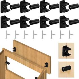 Juexica 744759911681 8 Pair False Drawer Front Clips Sink Tip Out Cabinet With Screws Black