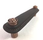 K1160 Vicenza Designs Pull Tiziano Round Brown Leather Antique Copper