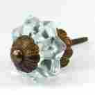 K116ff Romantic Decor More Blue Cupboard Handles Vintage Glass Door Knobs Cabinet Hardware Pulls