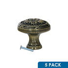 K42832rb Rok Royal Floral Round Rustic Brass Kitchen Cabinet 614405031219