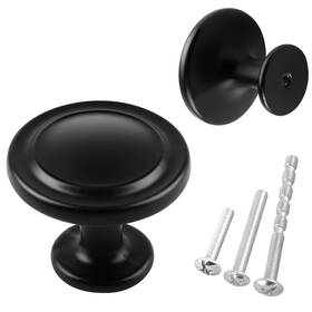 Ebanku-ld396 Kalolary Black Cabinet Knobs 30 Pack 1-1/4 Inch Kitchen Drawer Round Single Hol