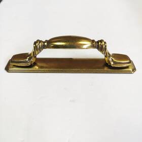 Kbc 5736 Set Of 10 Vtg. 1994 Brass Cabinet Drawer Pull Handles With Backplate 3 Inch Cc