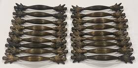 51841-9052 Keeler Lot Of 18 Belwith West Indies Blonde Antique 3 3/4 Inch Cabinet Handle Pulls