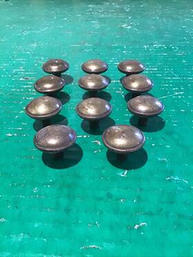 N7415 Keeler Brass Kbc Lot Of 11 Vintage Mushroom Drawer Cabinet Door Pull Hamdle