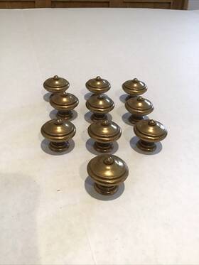 N14921 Keeler Brass Lot Of 10 Vintage Kbc Round Drawer Pull Knob