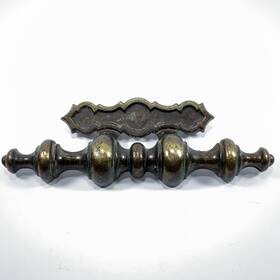 N-6698 Keeler Antique Furniture Door Or Drawer Pull - Keeled Brass Solid