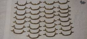 43502-kbc Keller Brass Co Vintage Kbc Lot Of 31 Spoon Foot Cabinet Drawer Pulls Handles N19140