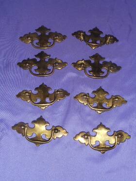 K10959 Keller New Old Stock Vintage Brass Handle Drawer Pulls 4.25 Inch X 2.25 Kbc