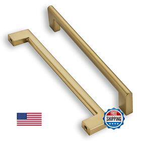B0dc45k3p2 Khtumeware 6 Inch Hole Center Brushed Brass Cabinet Pulls Heavy Duty Solid 2-pack
