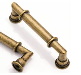 1056018574 Kitchen Asidrama 10 Pack 3.75 Inch 96mm Brushed Antique Brass Cabinet Handles