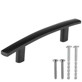 Ilcabptcrvbk25 Kitchen Ilyapa Black Cabinet Handles - 3 Inch Hole Center Curved Bar Pulls