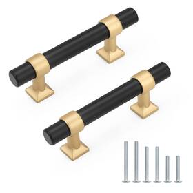 B0fktcp4jm Knobelite 10 Pack Black Gold Champagne T-shshaped Cabinet Handles 2.5in Centers