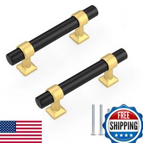 B0fktf616d Knobelite 20-pack 2.5 Inch Black Cabinet Handles T-shape Brushed Brass Base