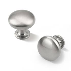 Knobonly 717332828720 10 Pack Cabinet Satin Nickel Kitchen Knobs - 1 1/4 Inch Round Drawer Handles