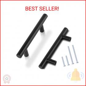 Knobwell 715020536100 20 Pack 3 Inch Matte Black Kitchen Cabinet Handles Drawer Pulls T Bar