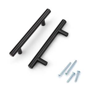 Knobwell 715668772274 15 Pack 3-1/2 Inch Solid Black Cabinet Pulls Drawer Handles