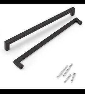 Knobwell 717332413582 10 Cabinet Pulls Inch Black Stainless Steel Cupboard Handles Set Pack