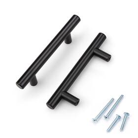 Knobwell 717332820090 25 Pack 3 Inch Solid Black Kitchen Cabinet Handles Drawer Pulls Soli