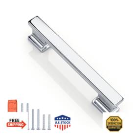B0f2mjlc5t Knobwell 10 Pack Polished Chrome Solid Cabinet Pulls 3-3/4 Inch 96mm Hole Cente