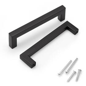 Zd-js12-bk-128-6pack Knobwell 6 Pack 5 In Matte Black Kitchen Cabinet Door Handles - Stainless Ste