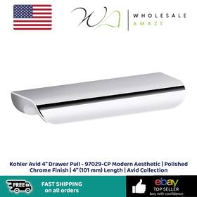 97029-cp Kohler Avid 4 Inch Drawer Pull - Modern Aesthetic Polished Chrome Finish