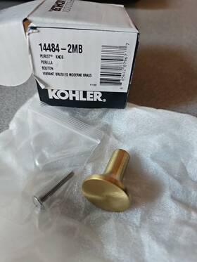 K-14484-2mb Kohler Purist Cabinet Knob Drawer Pull Vibrant Brushed Moderne Brass