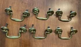 K-4694 Kohler Vtg Lot Of 6 K 4694 Brass Swan Neck Furniture Draw Pulls