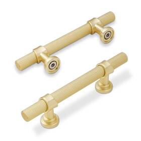 Ko1820 Komotia 10 Pack 3 Inch Cabinet Pulls Knurled Brushed Gold Kitchen Han
