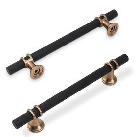 Ko1821 Komotia 10 Pack 5 Inch Knurled Cabinet Pulls Matte Black And Champagne Bronze Hardware
