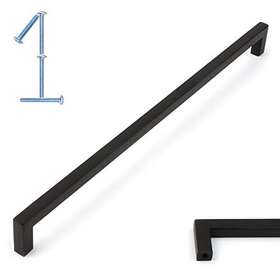 Koofizo 630282693197 Solid Square Bar Cabinet Handle - Black Furniture Pull 10 Inch/256mm Screwhol