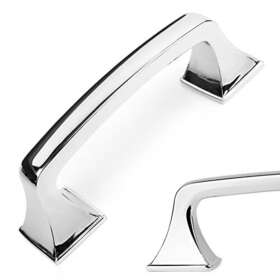 Koofizo 630282693296 Big Square Foot Cabinet Arch Pull - Chrome Furniture Handle 3 Inch/76mm Scre