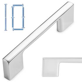 Koofizo 630282693685 Wide Foot Cabinet Bar Pull - Chrome Modern Solid Handle 3 Inch/76mm Screw Spa