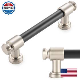 B0cgkvb4x7 Koofizo 10 Pack 3-3/4 Inch Matte Black Brushed Nickel Cabinet Handles Hardware