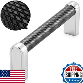 B0cp6qm8gx Koofizo 10-pack Black Chrome Knurled Cabinet Pulls Handles 3-3/4 Inch 96mm