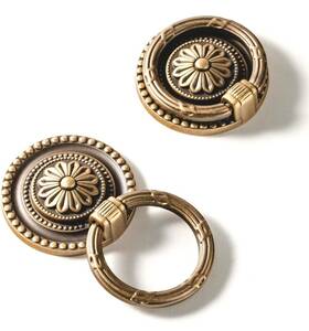 Kourpulon 602451200772 5 Pack Antique Brass Cabinet Knobs Solid Vintage Handles Ring-shaped