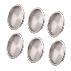 Kovosch 653445475096 6 Pack Closet Door Finger Pull Satin Nickel- 2-1/8 Inch Round Sliding F