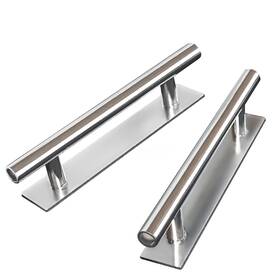 Kwa Heri 768611651799 8 Pack Self-stick Push Pull Helper Silver Hidden Cabinet Handle Abs Plastic D