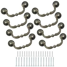 Kyu230708019 Kyu 8 Pack Bail Pull Handles 3.5 Inch Hole Center Vintage Antique Bronze Drop Dra