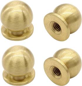Kyu230320024 Kyuionty 4 Pcs Solid Brass Cabinet Knobs 1/2 Inch Gold Drawer Pulls For Kitchen Dresser Box