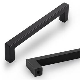 A-2570 L&lonpa 10 Pack Matte Black Cabinet Handles 5 Inch Center To Solid Aluminum
