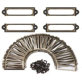 Label Holder Metal Name Card Frame With Screws Vintage For Office Library File D