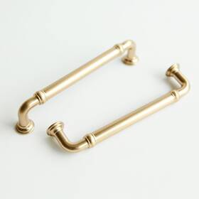 Lake & Loom 198168776094 2 Pack Brass 5 Inch 128mm Gold Cabinet Handles For Kitchen And Dresser Drawers
