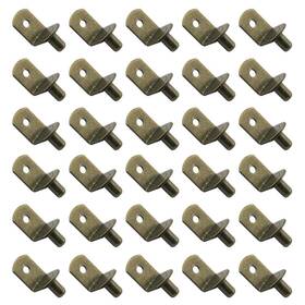 Lasenersm 663250084796 30 Pieces 5mm Bracket Style Cabinet Shelf Pins With Hole 4mm Bronze Tone