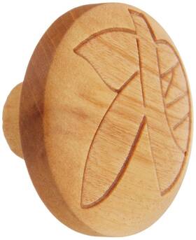 Laurey 722233308134 30813 Cabinet Hardware 1-3/8-inch Round Wood Knob Maple Leaf