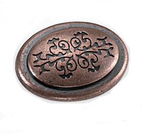 Laurey 722233531075 53107 1 3/8-inch Oval Cimarron Knob Antique Copper