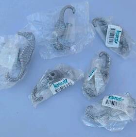 Laurey 722233561607 Vintage 70s 80s Seahorse Drawer Knob Pull 2.75 Inch Brushed Satin Set Of 6